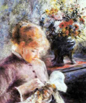 Pierre August Renoir Joven Sewing reproduccione de cuadro