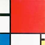 Piet Mondrian Composición 2 con rojo, amarillo y azul reproduccione de cuadro