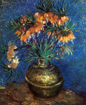 Vincent Van Gogh Fritillarios en un vase de cobre - Pintura de Impasto grueso reproduccione de cuadro
