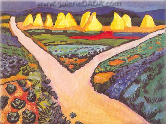 August Macke Champs de légumes reproduction-de-tableau