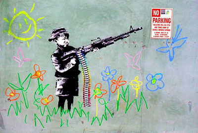 Banksy Crayon mitrailleuse reproduction-de-tableau