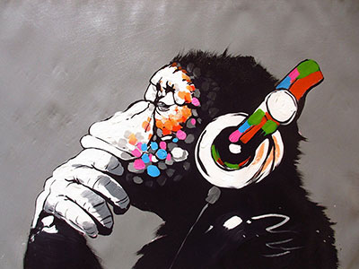 Banksy DJ reproduction-de-tableau