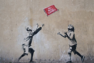 Banksy Pas de jeux de balle reproduction-de-tableau