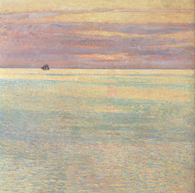 Childe Hassam Coucher de soleil en mer reproduction-de-tableau