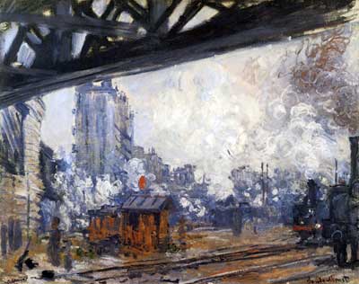 Claude Monet La gare Saint-Lazare, vue extérieure reproduction-de-tableau