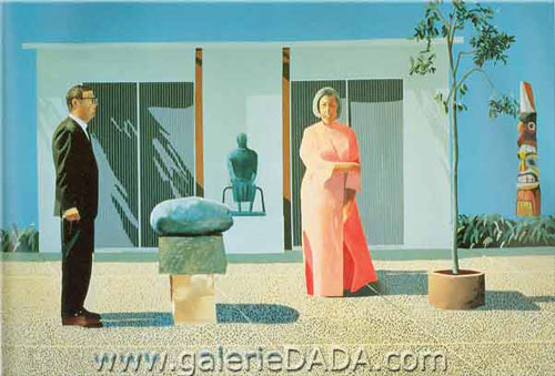 David Hockney Collectionneurs américains (Fred et Marcia Weisman) reproduction-de-tableau