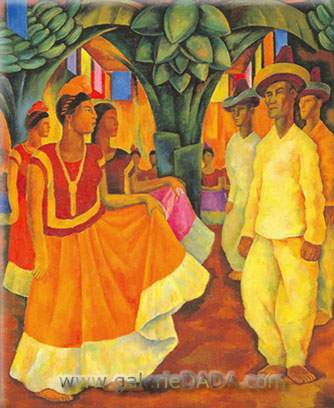 Diego Rivera Danse à Tehuantepec reproduction-de-tableau