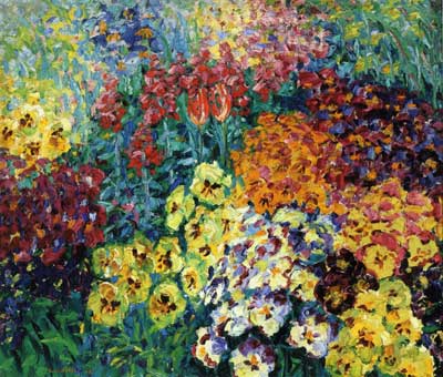 Emil Nolde Jardin de fleurs: Pansies reproduction-de-tableau