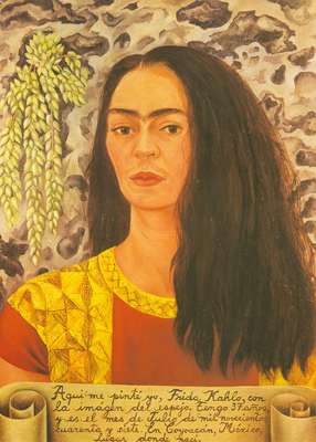 Frida Kahlo Autoportrait aux cheveux lâches reproduction-de-tableau