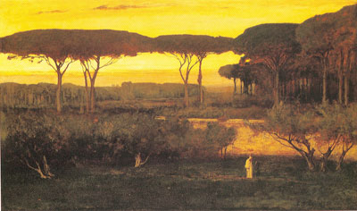 George Innes Le moine reproduction-de-tableau