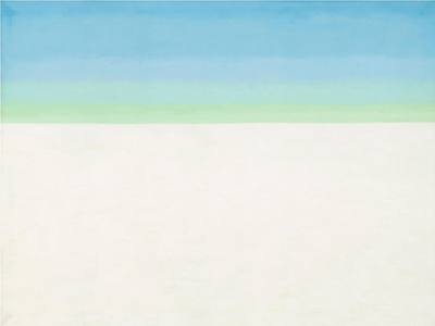 Georgia OKeeffe Ciel avec nuage blanc plat reproduction-de-tableau