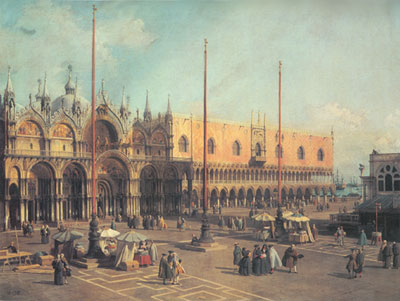 Giovanni Canaletto Piazza San Marco: regard sur le sud-est reproduction-de-tableau