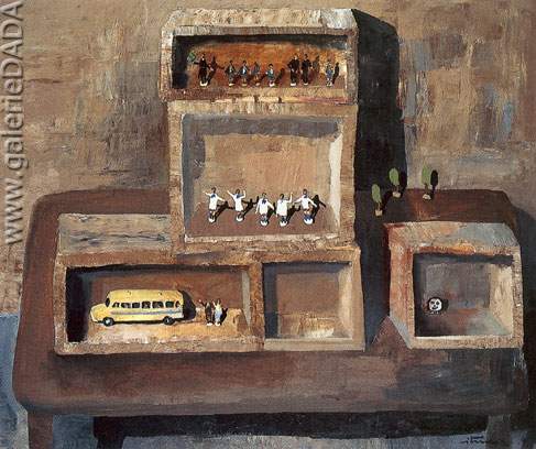 Ignacio Iturria Mesa con Alumnos y Colador reproduction-de-tableau