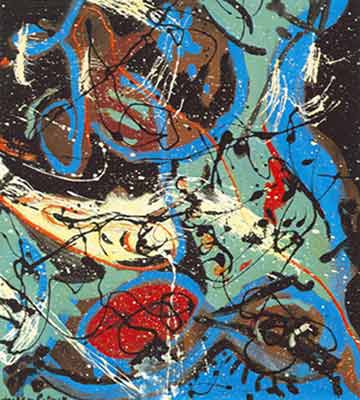 Jackson Pollock (composition avec coulée II) reproduction-de-tableau
