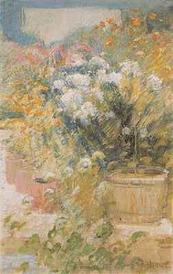 John Henry Twatchman Dans la serre reproduction-de-tableau