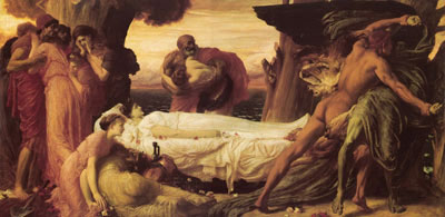 Lord Frederic Leighton Hercules lutte avec un ange reproduction-de-tableau