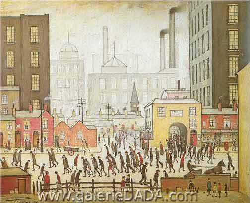 L.S. Lowry Venant de l'usine reproduction-de-tableau