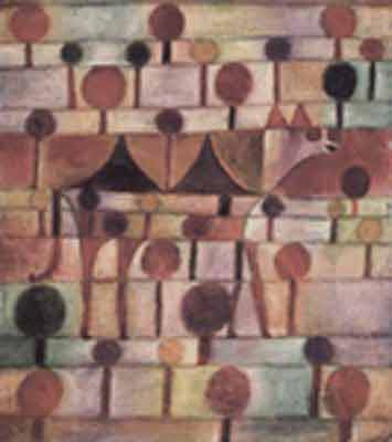 Paul Klee Chameau (dans un paysage rythmique avec des arbres) reproduction-de-tableau