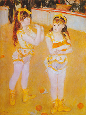 Pierre August Renoir Deux petites filles de cirque reproduction-de-tableau