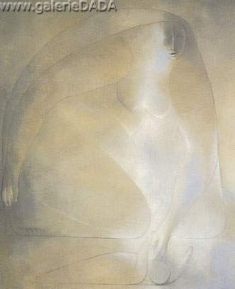 Ricardo Martinez Mujer y Nino en Blanco reproduction-de-tableau