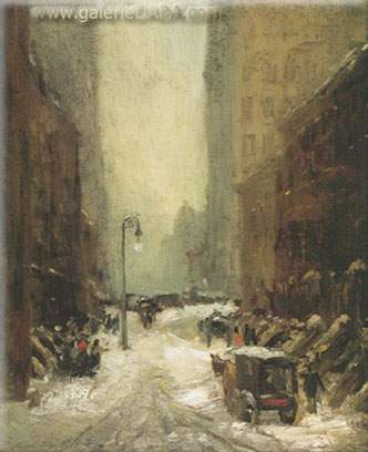 Robert Henri Neige à New York reproduction-de-tableau