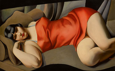 Tamara de Lempicka Le tunique rose reproduction-de-tableau