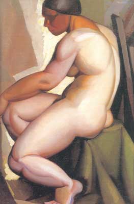 Tamara de Lempicka Nu assis dans le profil reproduction-de-tableau