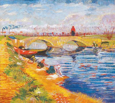 Vincent Van Gogh Le pont Gleize (Thick Impasto Paint) reproduction-de-tableau