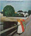 Edvard Munch Les filles sur la jetée reproduction de tableau