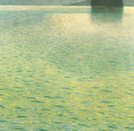 Gustave Klimt île dans l'Attersee reproduction de tableau