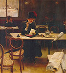 Jean Beraud Femme dans une Cafe' reproduction de tableau