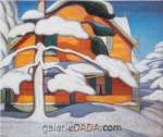 Lawren Harris Pin et Maison Rouge reproduction de tableau