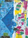 Marc Chagall Le visage bleu reproduction de tableau