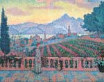Paul Signac La terrasse, Saint Tropez reproduction de tableau