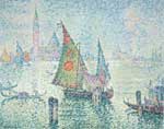Paul Signac La voile verte, Venise reproduction de tableau