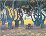 Paul Signac Platanes place des Lices Saint Tropez reproduction de tableau