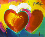Peter Max Deux cœurs reproduction de tableau