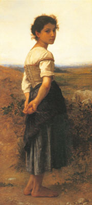 Adolphe-William Bouguereau, The Young Shepherdess Fine Art Reproduction Oil Painting