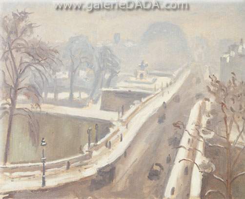 Le Pont Neuf sous la Neige - Albert Albert, Fine Art Reproduction Oil Painting