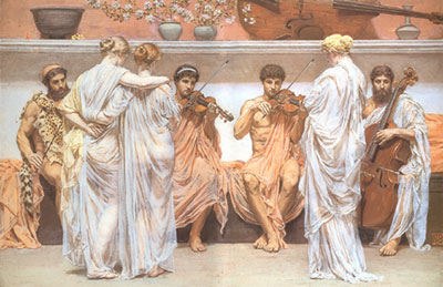 Albert Moore, A Quartet, A Painter's Tribute to the Art of Music Fine Art Reproduction Oil Painting