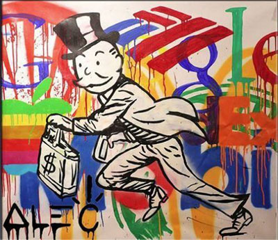 Alec Monopoly, Running Fine Art Reproduction Oil Painting