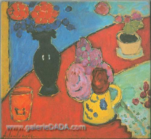 Alexei von Jawlensky, Still Life with Vase and Jug Fine Art Reproduction Oil Painting