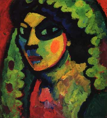 Alexei von Jawlensky, Sicilain Woman with Green Shawl Fine Art Reproduction Oil Painting