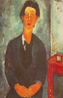Amedeo Modigliani, Chaim Soutine Seated at a Table Fine Art Reproduction Oil Painting