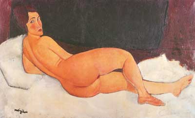 Amedeo Modigliani, Nude Looking over her Right Shoulder Fine Art Reproduction Oil Painting