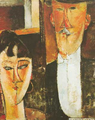 Amedeo Modigliani, The Bride and Groom Fine Art Reproduction Oil Painting