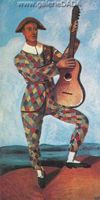 Andre Derain, Harlequin with Guitar Fine Art Reproduction Oil Painting