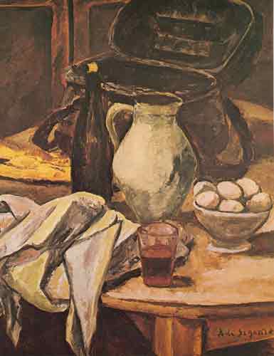 Andre Dunoyer de Segonzac, Still Life with Wine Glass Fine Art Reproduction Oil Painting