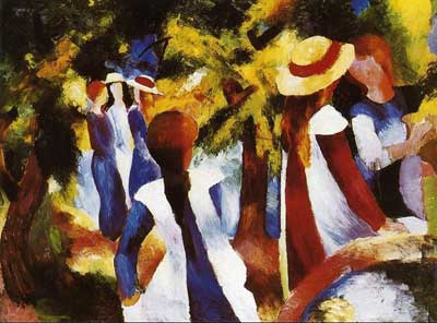 August Macke, Girls In The Forest Fine Art Reproduction Oil Painting