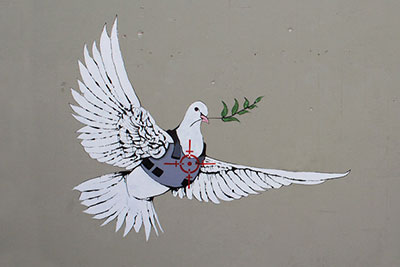  Banksy, Armoured Peace Dove Fine Art Reproduction Oil Painting